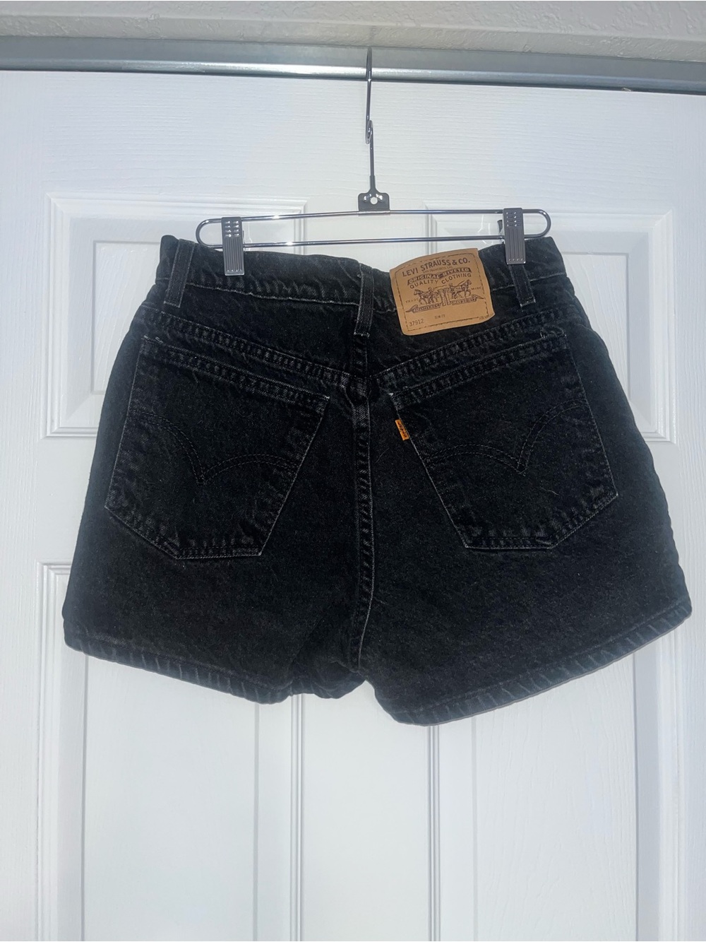 Levi's Black High-Rise Denim Shorts with Back Pockets